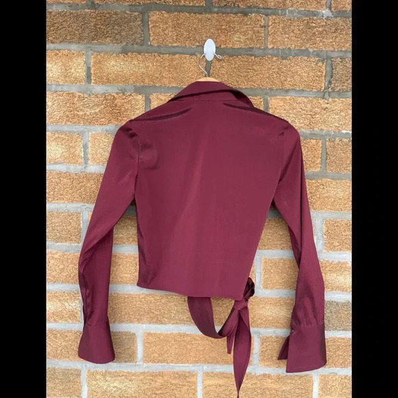 Antropologie burgundy metallic blouse XS - Picture 5 of 8